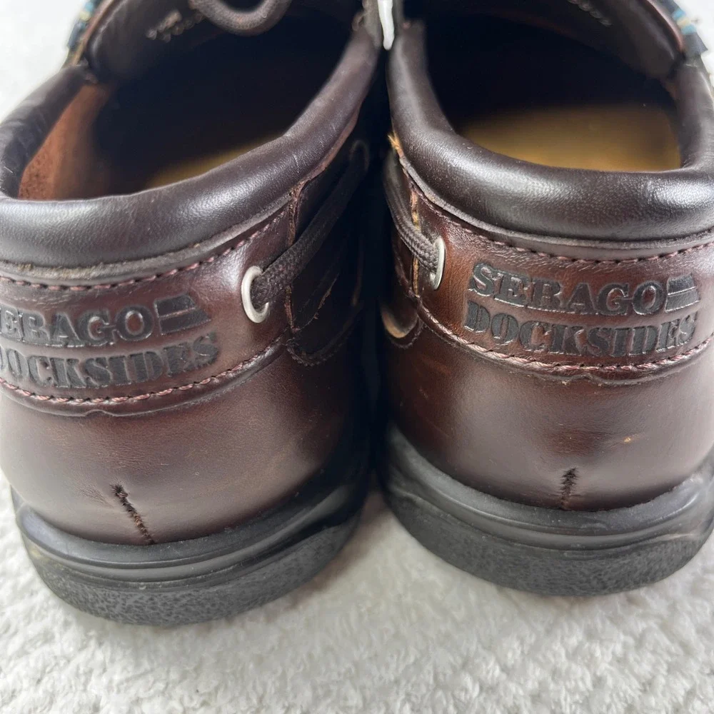 Sebago Docksides Brown Leather Boat Shoes Mens 9.5 M Loafers 70829 41075802